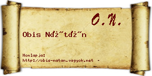 Obis Nátán névjegykártya